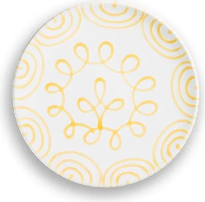 Image de Gmundner Keramik Gelbgeflammt, Assiette plate Cup Ø 25cm