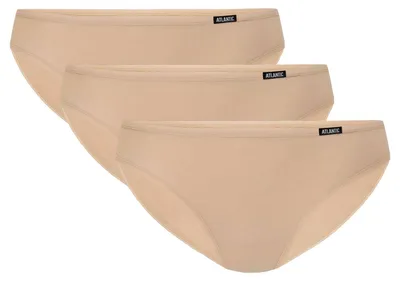 Immagine prodotto di Slip da donna, modello Atlantic, sportivo, vita alta, in cotone, color beige, taglia M