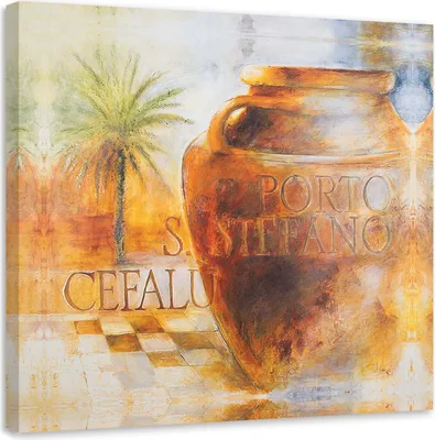 Immagine prodotto di Quadro su tela Una grande brocca 60x60 cm Feeby arancione quadro da parete pronto da appendere