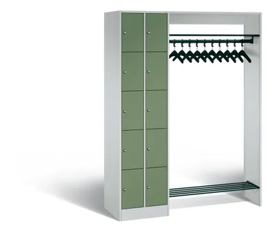 Produktbild von C+P Offene Garderobe, H1950xB1410xT480mm, 7035/6011
