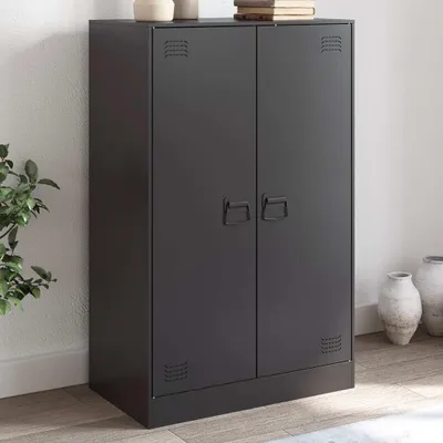 Immagine prodotto di vidaXL Credenza nera 67x39x107 cm acciaio