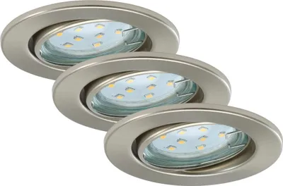 Immagine prodotto di Lampade da incasso a LED orientabili IP23 3xGU10 2,9 W argento metallo Ø8,6 cm Briloner