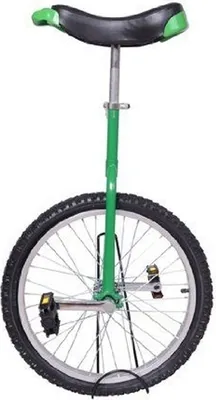 Produktbild von Funsport Einrad 24 Zoll Grün höhenverstellbar mit Ständer und verchromter Sattelstütze