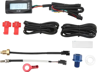 Image de thermomètre moto 4 en 1 Temp huile moteur Voltage Temps LCD Affichage digital DC12V Universel M12x1.5
