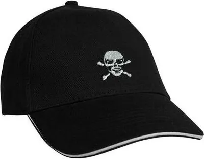 Produktbild von Baseballcap mit Einstickung Totenkopf 68280 Color - schwarz