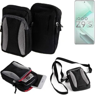 Produktbild von K-S-Trade Holster Schutz Hülle kompatibel mit Vivo iQOO Z9s Handy Hülle Gürteltasche Umhängetasche mit Zusatzfach schwarz