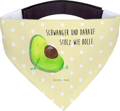 Produktbild von Mr. & Mrs. Panda Bandana Avocado Schwangerschaft - Gelb Pastell - Geschenk, Hunde Hals Tuch, Baby, Hunde-Bandana, Schwanger, Hundehalstuch, Halstuch, Liebe, Geburt