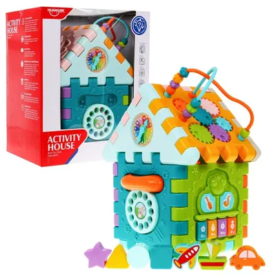 Produktbild von Multisensorisches Haus für Kinder ab 18 Monaten. Minispiele, 9 Puzzles + Sortierer + Interlace + Uhr