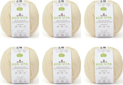 Immagine prodotto di 6x DMC Eco Vita – Filato composto da 80% di cotone riciclato e 20% di fibre riciclate, 388, (colore 3)