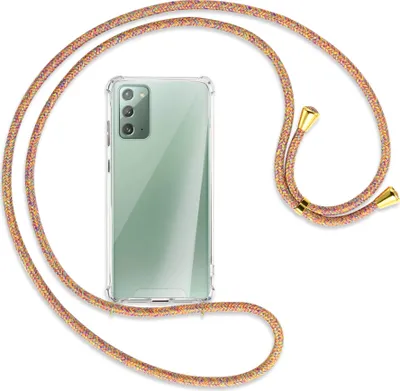 Produktbild von Handykette Backcover-Schutzhülle mit Band (Metall goldfarben) für Samsung Galaxy Note20 4G/5G (N980,N981) - Rainbow