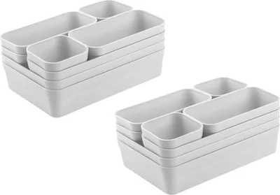 Produktbild von Gariella 2 x Schubladen Organizer 8-teilig Hellgrau