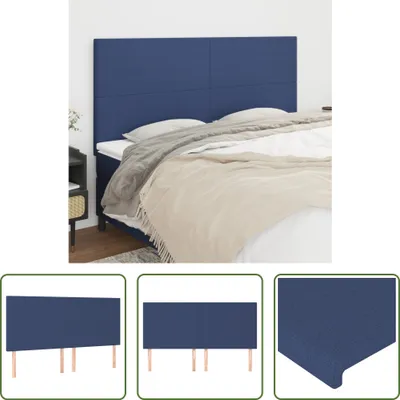 Produktbild von The Living Store Kopfteile 4 Stk. Blau 80x5x78/88 cm Stoff