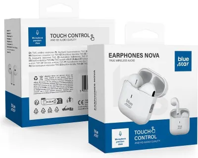 Obrázek produktu pro BLUE STAR bezdrátová / bluetooth stereo sluchátka TWS Nova Fi5 bílá