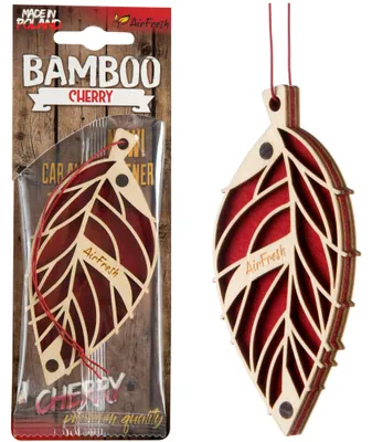 Image de Diffuseur de parfum pour voiture, senteur cerise, modèle cerise, en bois naturel, pour voiture
