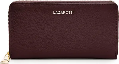 Immagine prodotto di Lazarotti Pelle portafoglio Bologna Leather Zip Around Wallet With 16 Card Slots Burgundy marrone scuro