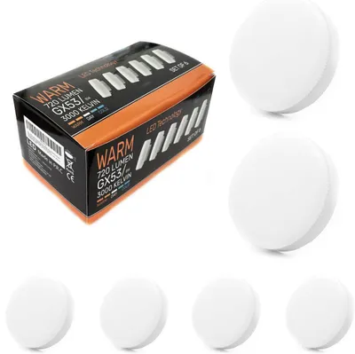 Immagine prodotto di LIGHTWORLD24, lampada LED GX53, luce calda, 3000K, 8W, confezione da 6 pezzi – dimensioni: 6 pezzi (confezione singola), GX53/3000k/8w