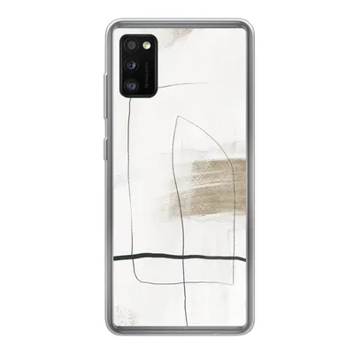 Produktbild von MuchoWow® Handyhülle Schutzhülle Hülle für Samsung Galaxy A41 Farbe - Minimalismus - Schwarz Silikon Softcase Handy Hülle - Mobiltelefon