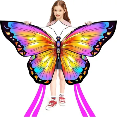 Image de HONBO Papillon Cerf-volant Butterfly Kite pour enfants et adultes 120x95cm Rose