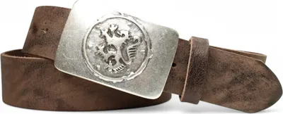 Produktbild von Trachtengürtel Echtleder 4 cm, bayerische Schnalle Löwe altsilber, FRONHOFER