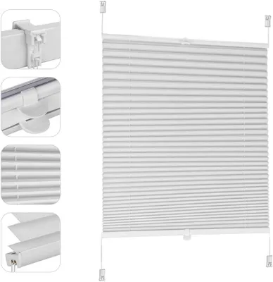 Imagen del producto de Cortina enrollable sin necesidad de taladrar, 80 x 210 cm, color blanco