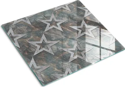 Produktbild von Tulup Glas Herdabdeckplatte Glaskeramikkochfeld-Abdeckung Spritzschutz Glasabdeckplatte Kochplattenabdeckung und Schneidebrett - Einteilig - 60x52 cm Steinsterne