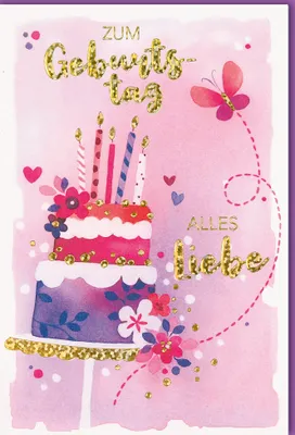 Produktbild von Geburtstag - Glückwunschkarte im Format 11,5 x 17 cm mit Umschlag