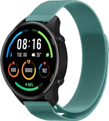 Produktbild von Strap-it Milanese Armband - Kompatibel mit Xiaomi Mi Watch Armband Ersatzarmband Edelstahl - Armband mit Magnetverschluss - Hochwertiges Material - für Smartwatch 22mm Armband Grün