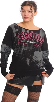 Image de Yakuza Femme Darkness Allover Urban T-shirt manches longues, Noir, XL