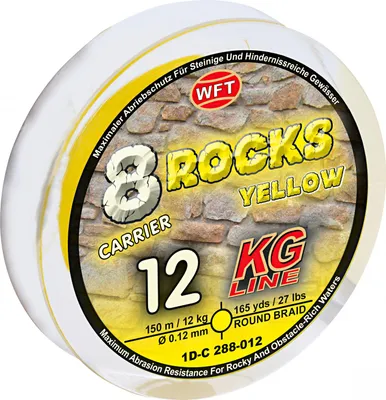 Obrázok produktu pre WFT rybársky vlasec 8 Rocks KG / 8-Carrier Super Braid (žltý) Ø mm: 0,30