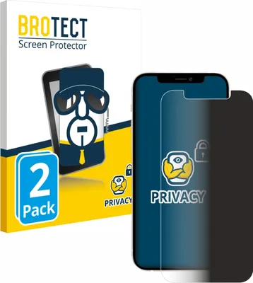 Produktbild von 2x BROTECT Sichtschutzfolie für Apple iPhone 12 / 12 Pro Anti-Spy Privacy Sichtschutz Blickschutz Folie Blaulicht-Schutz