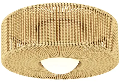 Produktbild von Deckenleuchte, Boho-Deckenlampe Hängend mit G9 LED Fassung, Lampenschirm aus Hanfseil Rund