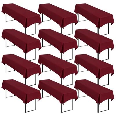 12er-Pack Biertischdecke 100x250 cm Polyester Burgunderrot