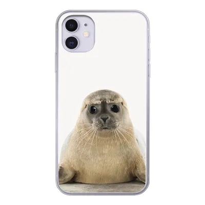 Produktbild von MuchoWow® Handyhülle Schutzhülle Hülle für iPhone 11 Robbe - Tiere - Kinder - Jungen - Mädchen - Kinder Silikon Softcase Handy Hülle - Handytasche