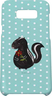 Produktbild von Mr. & Mrs. Panda Samsung Galaxy S8 plus Handyhülle  Stinktier Blume - Türkis Pastell - Geschenk, Dreams, Hülle, Handy Case, Skunk, Cover, Raubtier, Träume, Wildtier