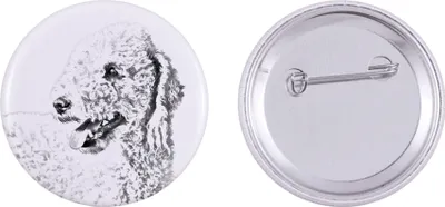 Obrázok produktu pre Bedlington teriér, Rothbury teriér – odznak s vaším psom, pridajte svoju vlastnú fotografiu, značka Art-Dog