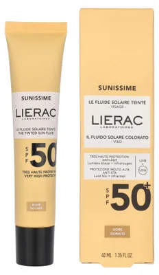 Produktbild von Golden Lierac Sunissime The Tinted Velvety Sun Fluid SPF50+