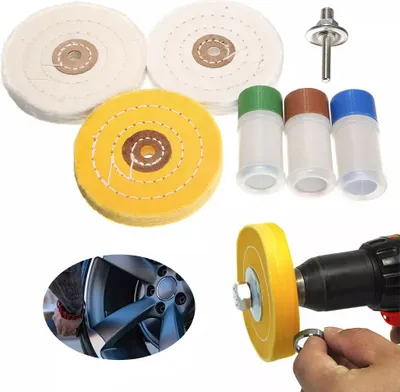 Produktbild von 7-teiliges Polier- und Polierrad-Set für Metallreinigung und -politur für Bohrmaschinen