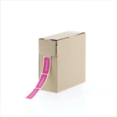 Immagine prodotto di Etichetta adesiva - Grazie - 38 mm - 500 pezzi - Rosa