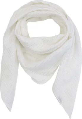 Produktbild von Baumwolltuch - weiß Lurex silber - quadratisches Tuch