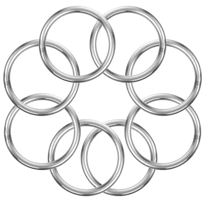 Imagen del producto de Juntas tóricas de acero inoxidable, con un diámetro de 50 mm, un grosor de 5 mm, paquete de 8 unidades, para llaveros