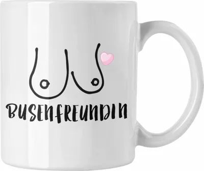Produktbild von Trendation - Busenfreundin Tasse Geschenk Beste Freundin Geburtstag Lustig Freundinnen Spruch Becher (Weiß)