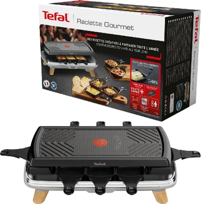 Zdjęcie produktu dla Tefal Tefal - Raclette Gourmet 3 w 1 - RE610D - Srebrny - 1350 W - 50,8x25,6x7,3 cm