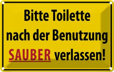 Produktbild von vianmo Blechschild 20x30 cm Toilette nach Benutzung Warnschild Hinweisschild Sicherheit Vorsicht