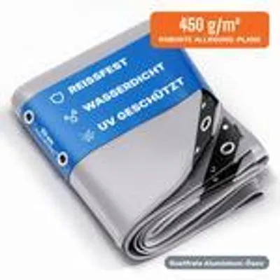 Image de NEMAXX® bâche 450 g/m² 3×3 m grise œillets alu imperméable anti-UV