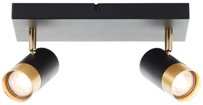 Immagine prodotto di Lampada da soffitto Vigolo Spotrohr, finitura nera/oro opaco, attacco GU10, 10W, grado di protezione IP20, per uso interno