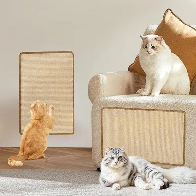 Productafbeelding van Famanu krabpaal met krabplank voor katten - Bruin - 59 x 39 cm