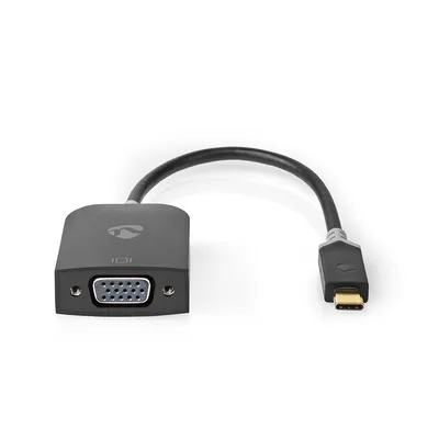 Image de Adaptateur USB-C™ | USB 3.2 Gen 1 | USB-C™ mâle | VGA femelle 15p | 1920x1200 | 0.20 m | Rond | Plaqué or | PVC | Anthracite | Boîte de fenêtre avec serrure Euro