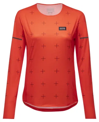Image de GORE WEAR, chemise de compétition pour femmes, modèle Langarshirt, rouge, taille 36 (EU)