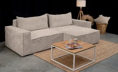 Produktbild von Kaiser Möbel Hugoo-Ecksofa mit Schlaffunktion, L-förmiges stoff Velo Beige Rechts