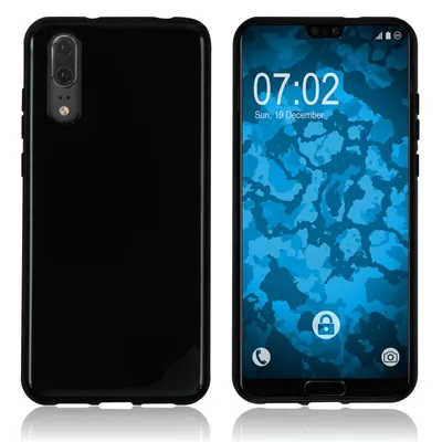 Produktbild von PhoneNatic Case kompatibel mit Huawei P20 - schwarz Silikon Hülle  Cover